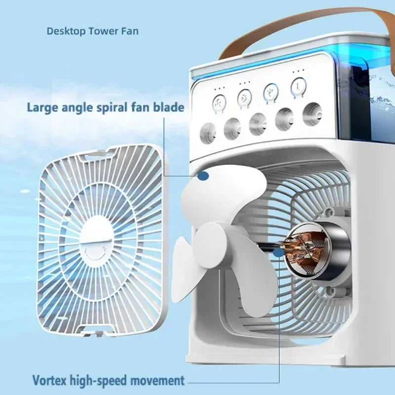 3 In 1 Fan Air Conditioner LED Night Light Portable Fan