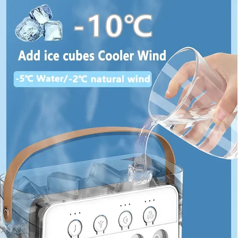 3 In 1 Fan Air Conditioner LED Night Light Portable Fan
