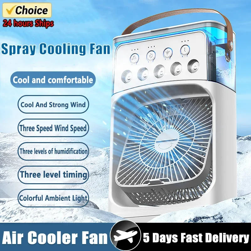 3 In 1 Fan Air Conditioner LED Night Light Portable Fan