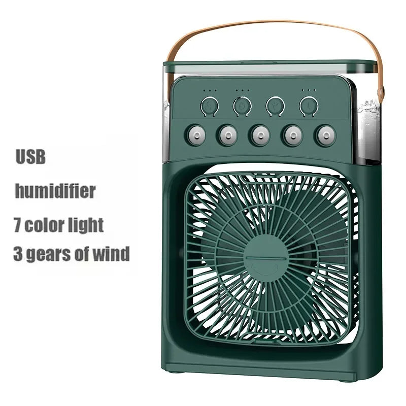 3 In 1 Fan Air Conditioner LED Night Light Portable Fan